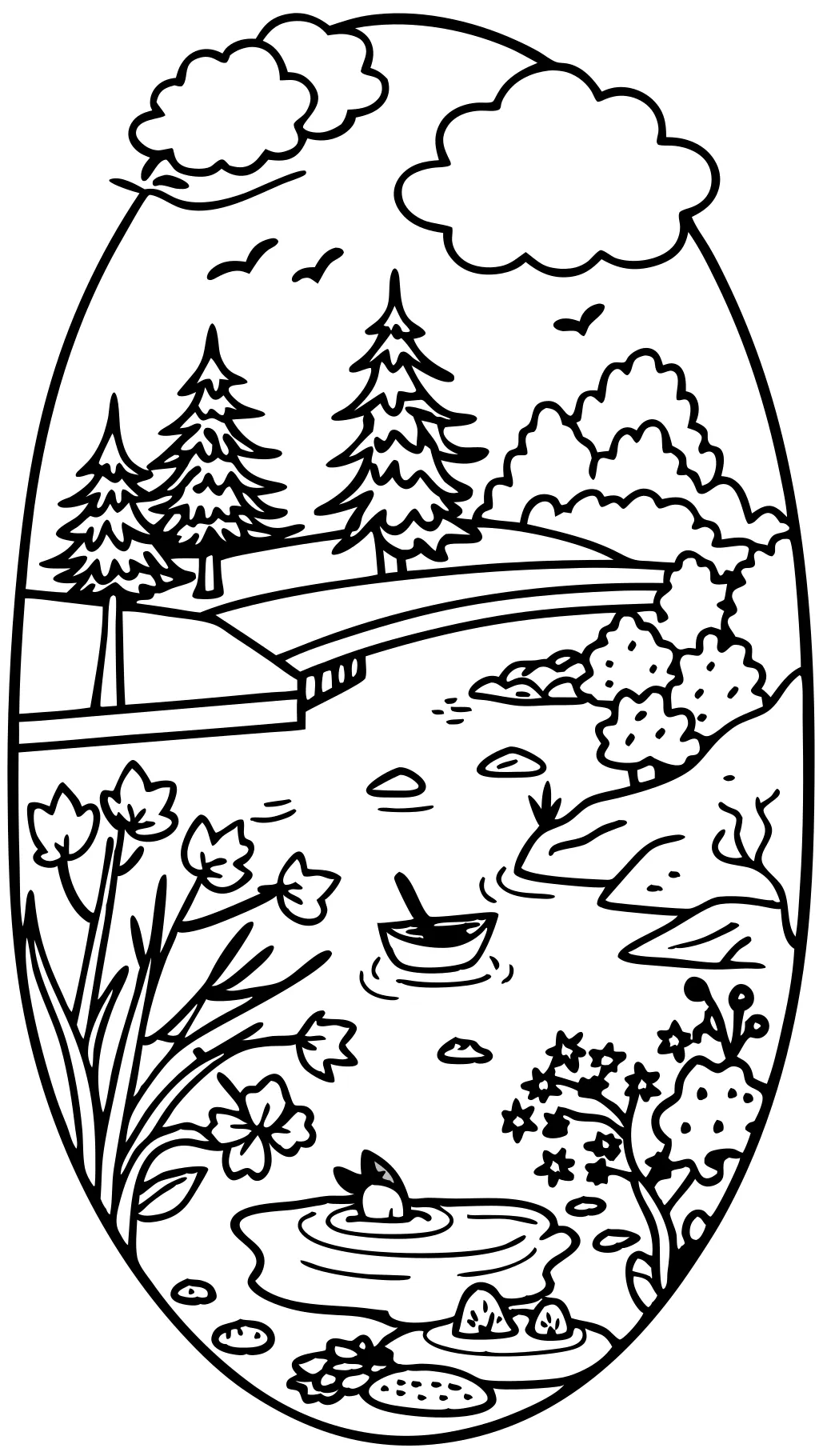 coloring page river